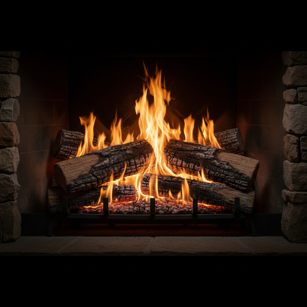 Real Fyre Charred American Oak Vented Gas Log Set