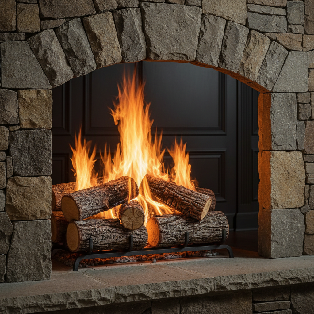 Real Fyre Split Oak Designer Plus Vented Gas Log Set